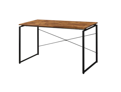 Industrial Solid Wood Writing Desk with Metal Frame