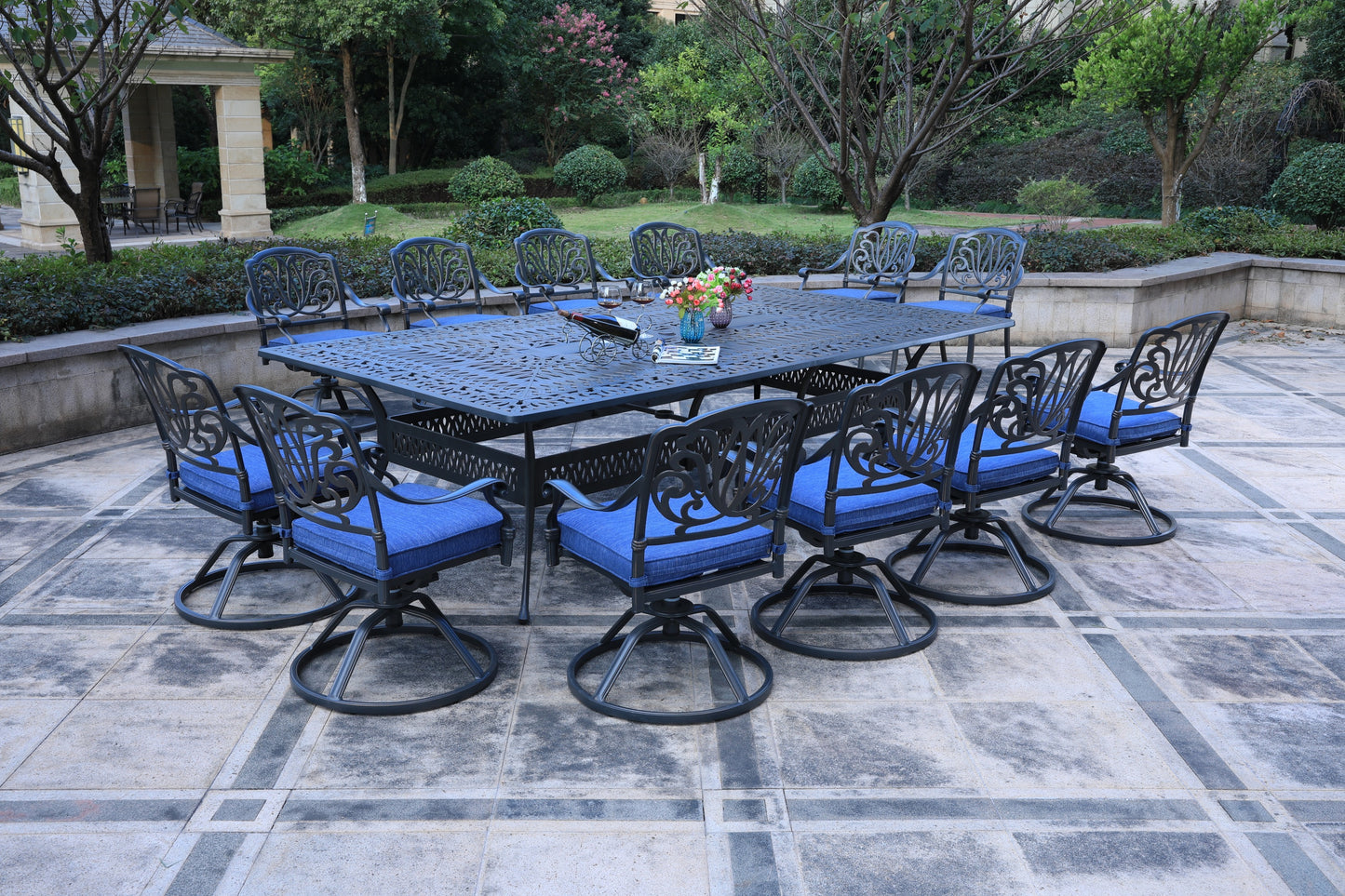 Rectangular 12 - Person 108.07' Long Dining Set with Cushions