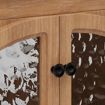 31-Inch Antique Natural Bathroom Vanity with Ceramic Sink - 1st Choice Furniture Direct