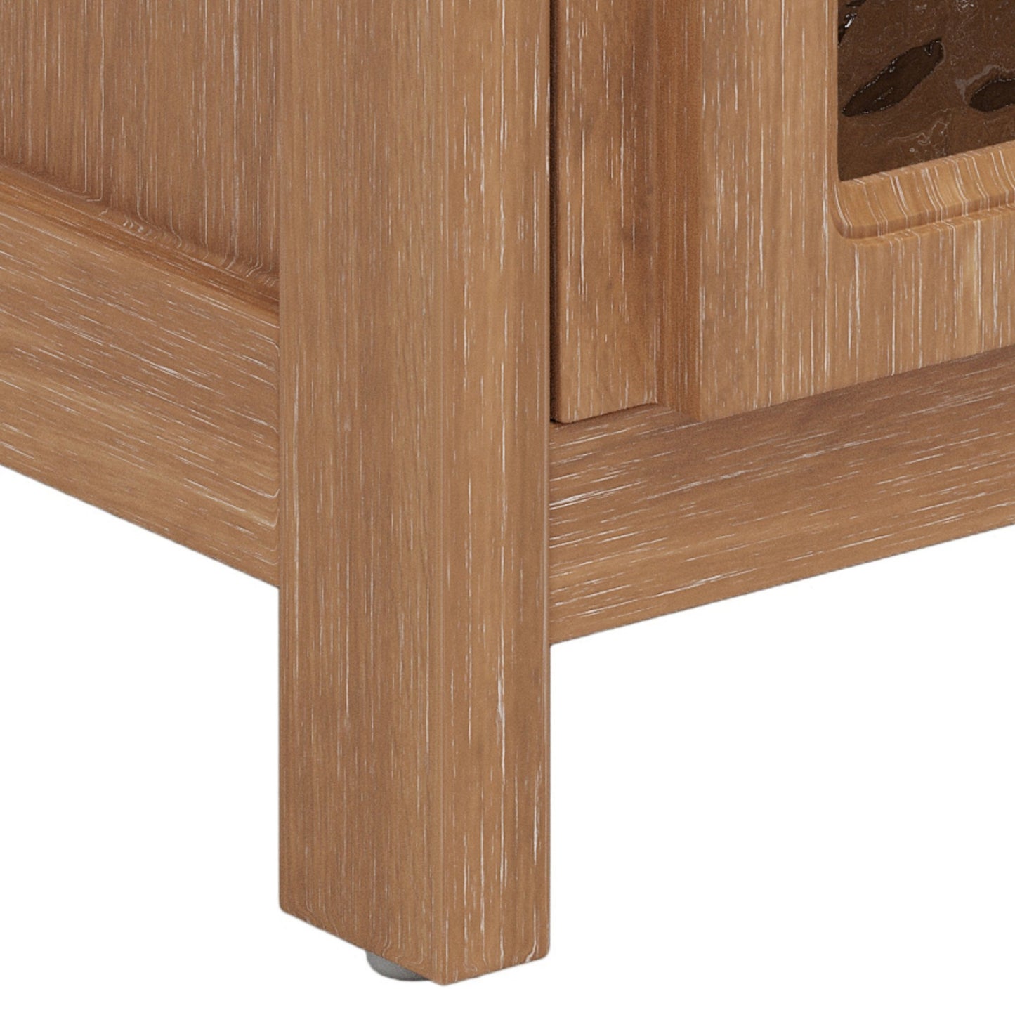 31-Inch Antique Natural Bathroom Vanity with Ceramic Sink - 1st Choice Furniture Direct