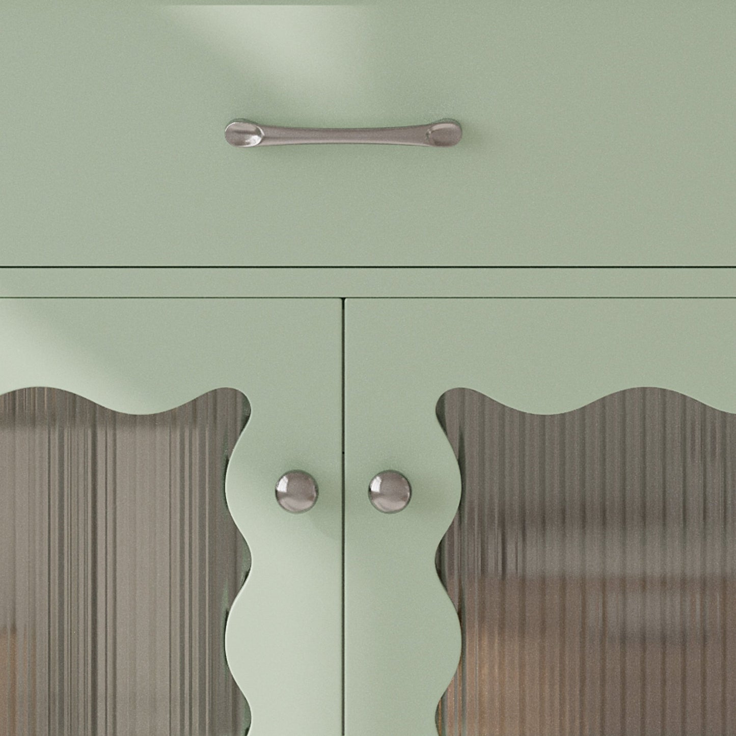 31-Inch Green Bathroom Vanity with Ceramic Sink and Glass Doors - 1st Choice Furniture Direct
