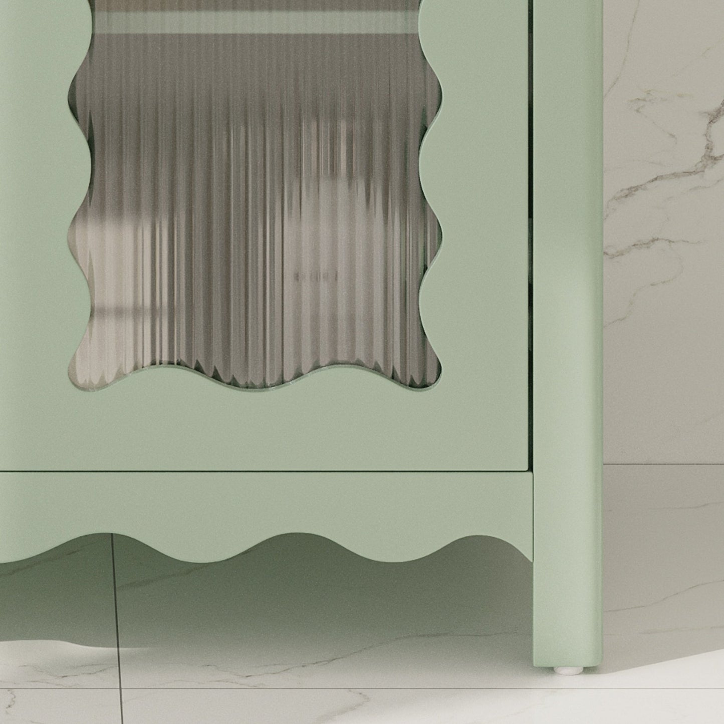 31-Inch Green Bathroom Vanity with Ceramic Sink and Glass Doors - 1st Choice Furniture Direct