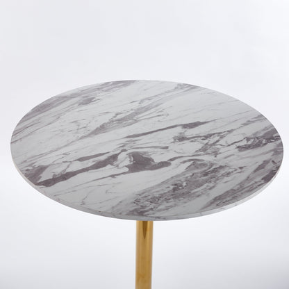 31.5'folding GOLDEN AND WHITE Tulip BAR Table Mid - century BAR Table for 2 - 4 people With Round Mdf Table Top, Pedestal BAR Table, MDF top - 1st Choice Furniture Direct