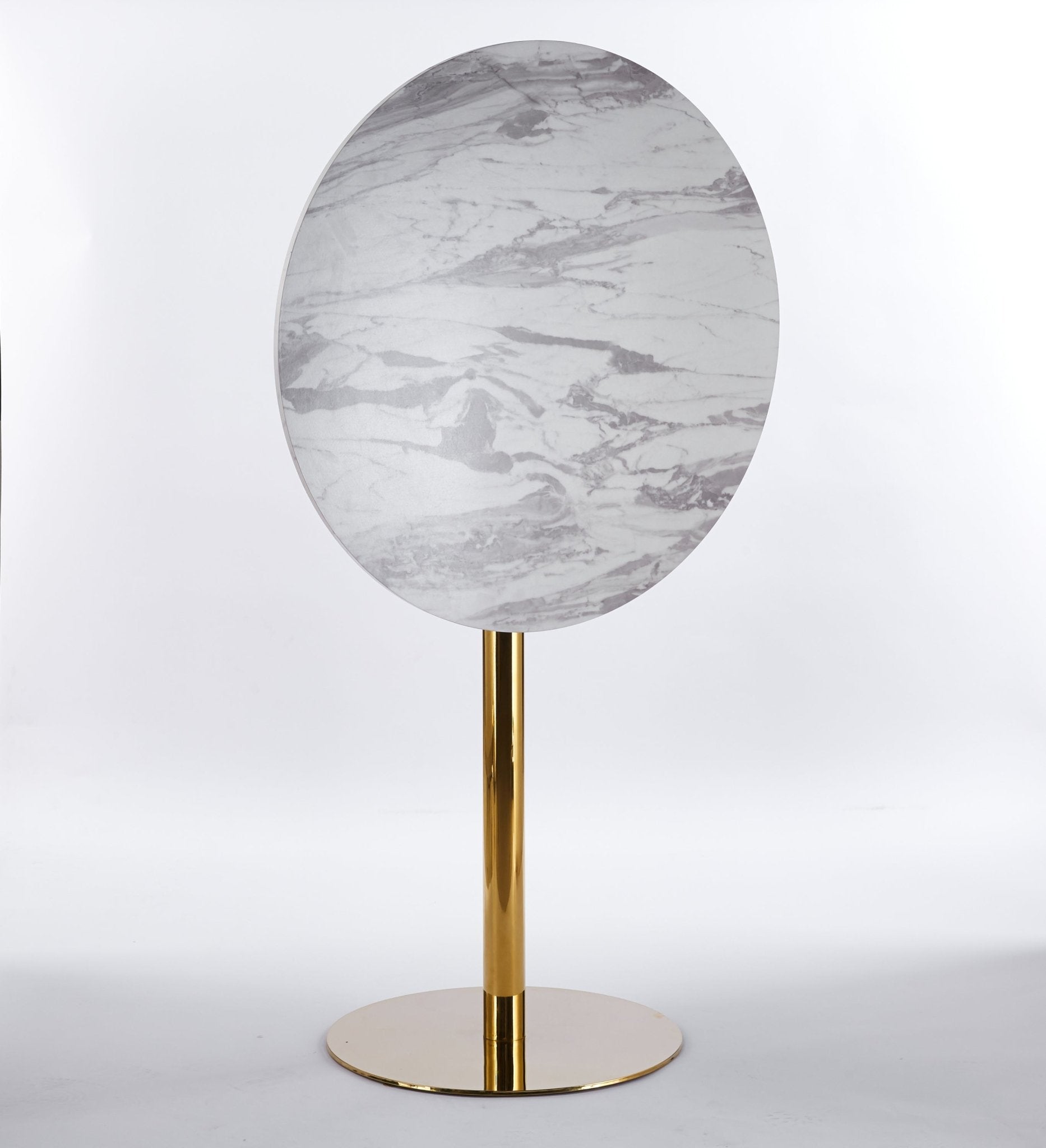 31.5'folding GOLDEN AND WHITE Tulip BAR Table Mid - century BAR Table for 2 - 4 people With Round Mdf Table Top, Pedestal BAR Table, MDF top - 1st Choice Furniture Direct