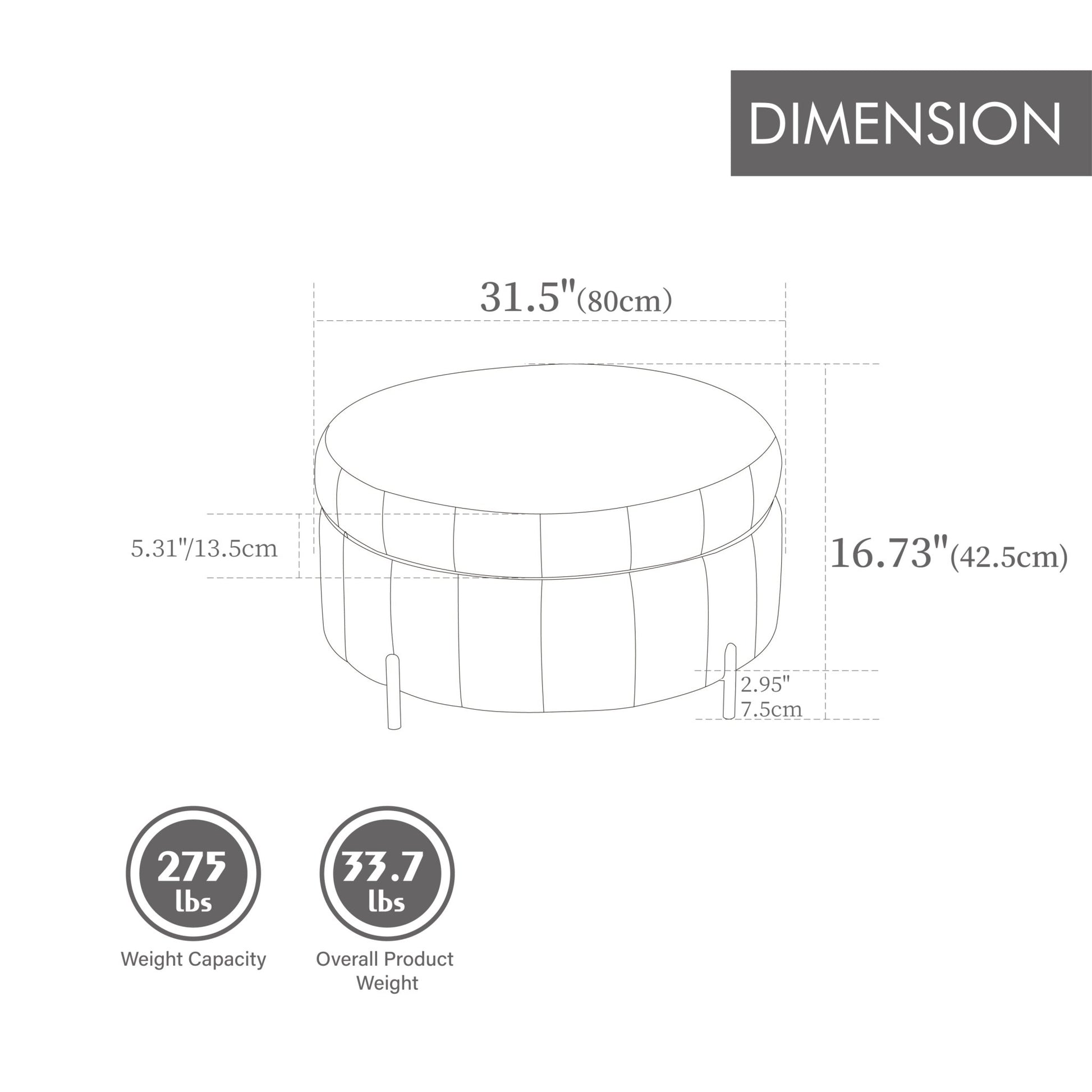 31.5'W Upholstered Round Ottoman With Reversible Lid, Velvet Storage Stool, Channel Tufted Pumpkin - shape Footstool for Living room, Bedroom and Office, Green - 1st Choice Furniture Direct