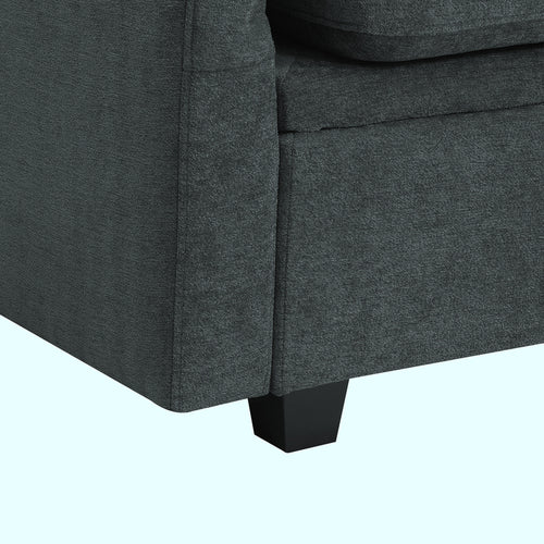 1st Choice Chenille Modular Sectional Sofa U Shaped Couch in Grey
