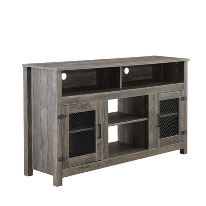 1st Choice Modern Farmhouse TV Stand with Electric Fireplace Fit up to 65" in Grey