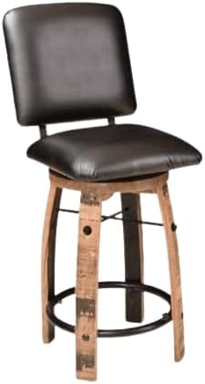 William Sheppee 16" Seats Stave Bar Counter Stools Genuine Leather - 1st Choice Furniture Direct