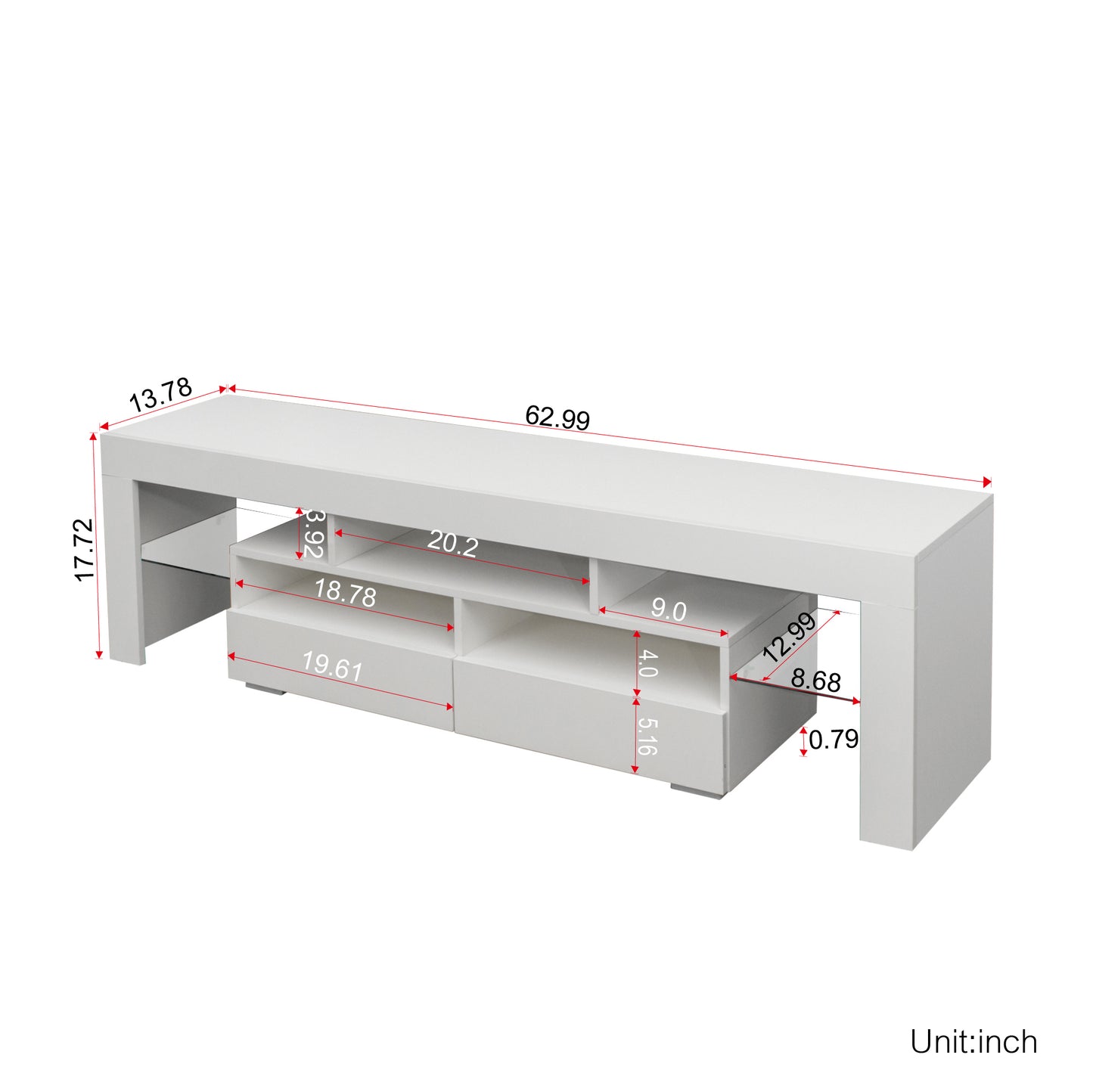 1st Choice Modern Living Room Furniture TV Stand Cabinet in White