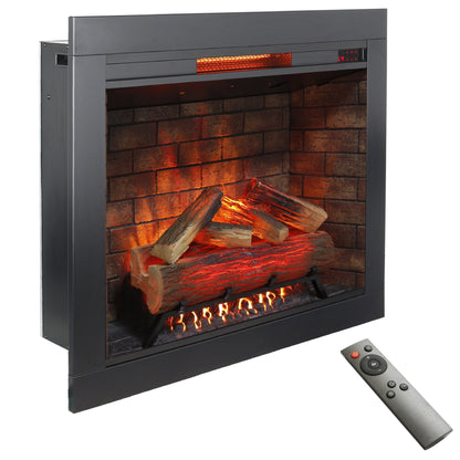 33 inch Infrared Electric Fireplace with Removable Trim kit Insert, Touch Panel Home Decor Heater, Smokeless Firebox With Fire Crackling Sound - 1st Choice Furniture Direct