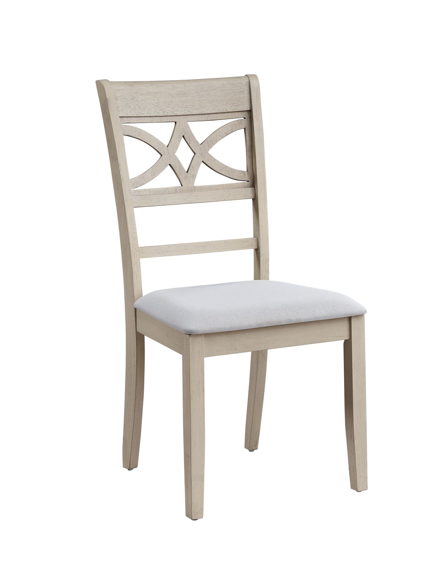 Antique Gray Linen Dining Chair with Padded Seat