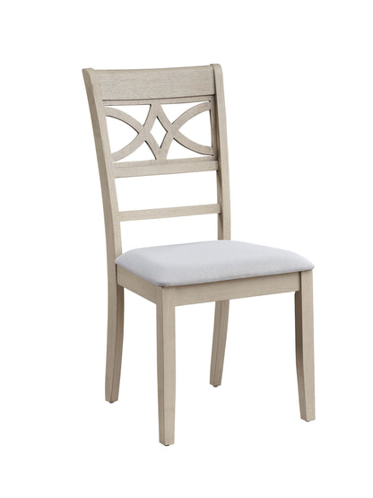 Antique Gray Linen Dining Chair with Padded Seat