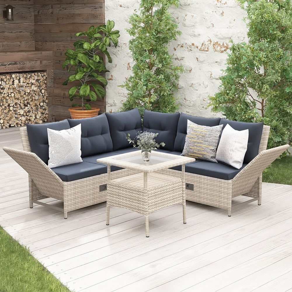 1st Choice 4-Piece All Weather Reclinable Chaise Lounge for Ultimate Comfort