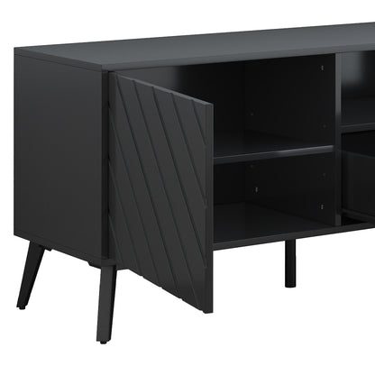 1st Choice Modern TV Stand Entertainment Center with Adjustable Shelves