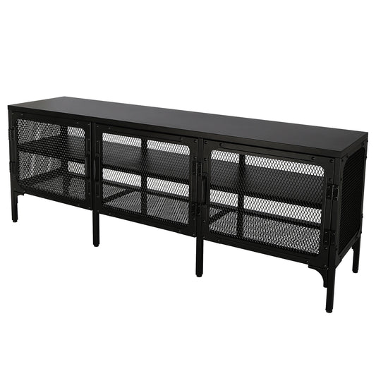 1st Choice Elegant Black Steel TV Stand | Modern Industrial Style