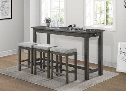 1st Choice Modern Gray Dining Set with USB Ports - Elevate Your Dining Space