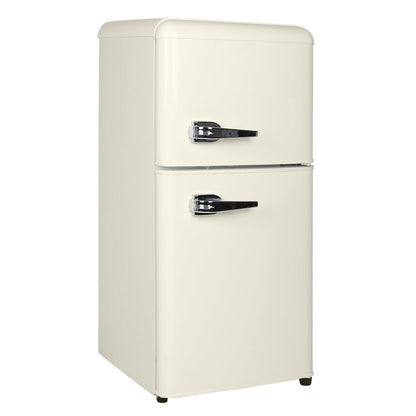 3.5 Cu. Ft. Cream Mini Refrigerator with Freezer | Compact Fridge - 1st Choice Furniture Direct