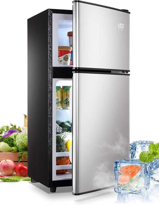 3.5 Cu. Ft. Mini Refrigerator with Freezer | Double Door Fridge - 1st Choice Furniture Direct