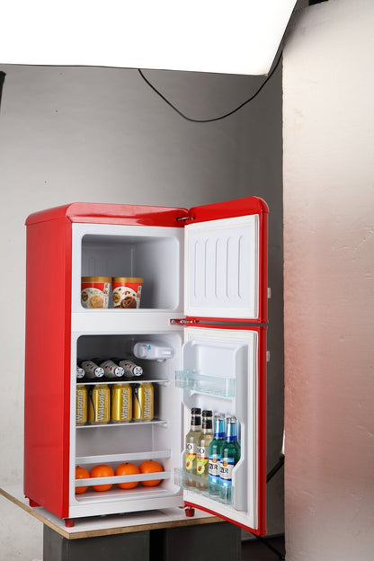 3.5 Cu. Ft. Red Mini Refrigerator with Freezer | Compact Fridge - 1st Choice Furniture Direct