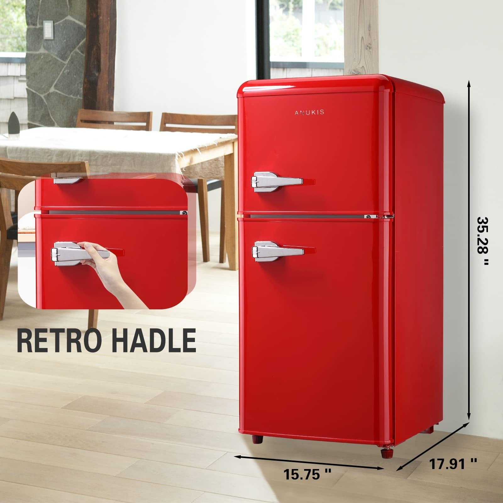 3.5 Cu. Ft. Red Mini Refrigerator with Freezer | Compact Fridge - 1st Choice Furniture Direct