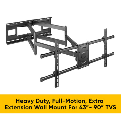 1st Choice Modern Atlantic Full Motion Extra Extension TV mount for 43-90"