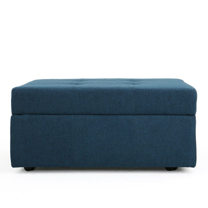 1st Choice Modern Storage Bedroom Living Room Ottoman in Navy Blue