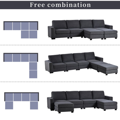 1st Choice U_STYLE 3 Pieces U shaped Sofa with Removable Ottomans