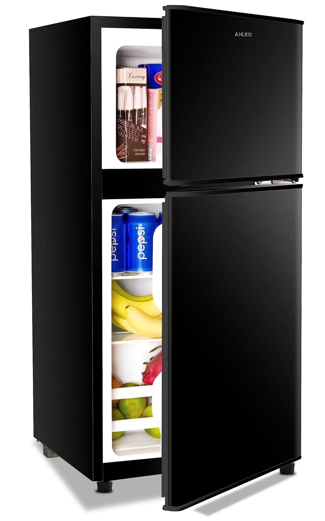 3.5Cu.Ft Compact Refrigerator Mini Fridge with Freezer, Small Refrigerator with 2 Door, 7 Level Thermostat Removable Shelves for Kitchen, Dorm, Apartment, Bar, Office Black - 1st Choice Furniture Direct