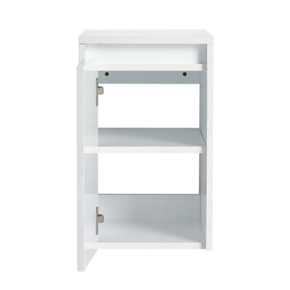 36' Bathroom Vanity With Resin Sink , 2 - Soft Close Doors and 1 - Side Cabinet, Float Mounting Design, Glossy White, Plywood(KD - Packing) - 1st Choice Furniture Direct