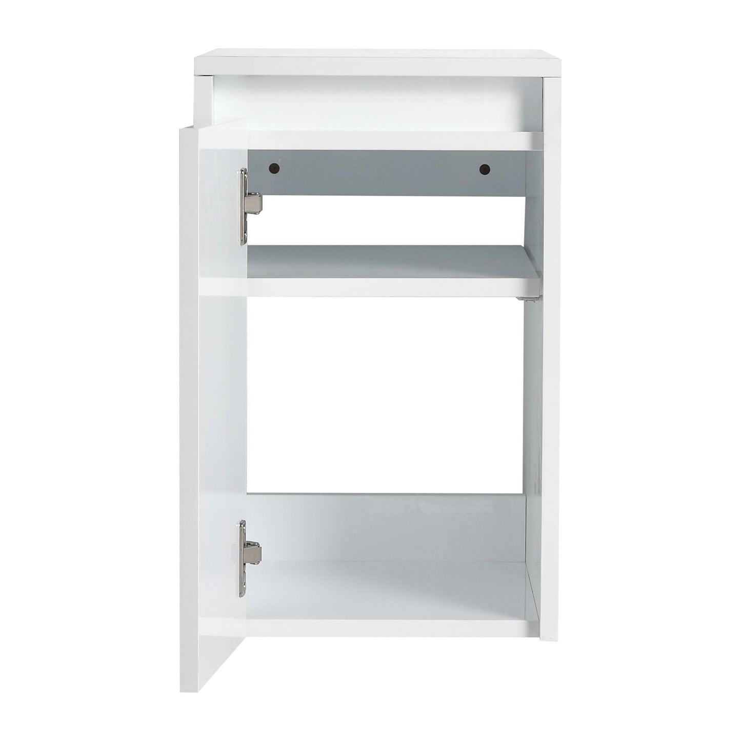 36' Bathroom Vanity With Resin Sink , 2 - Soft Close Doors and 1 - Side Cabinet, Float Mounting Design, Glossy White, Plywood(KD - Packing) - 1st Choice Furniture Direct