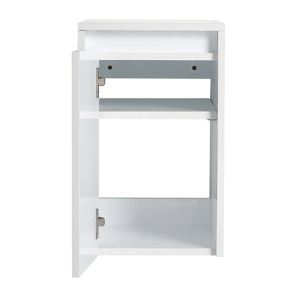 36' Bathroom Vanity With Resin Sink , 2 - Soft Close Doors and 1 - Side Cabinet, Float Mounting Design, Glossy White, Plywood(KD - Packing) - 1st Choice Furniture Direct