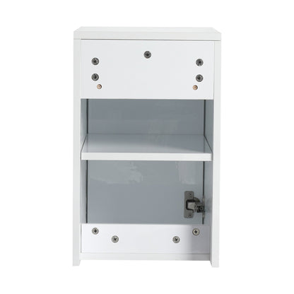 36' Bathroom Vanity With Resin Sink , 2 - Soft Close Doors and 1 - Side Cabinet, Float Mounting Design, Glossy White, Plywood(KD - Packing) - 1st Choice Furniture Direct