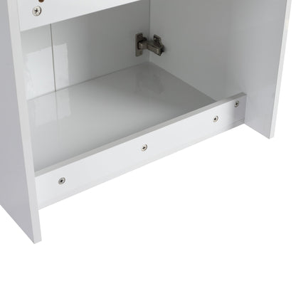 36' Bathroom Vanity With Resin Sink , 2 - Soft Close Doors and 1 - Side Cabinet, Float Mounting Design, Glossy White, Plywood(KD - Packing) - 1st Choice Furniture Direct