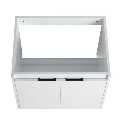 36' Bathroom Vanity With Resin Sink , 2 - Soft Close Doors and 1 - Side Cabinet, Float Mounting Design, Glossy White, Plywood(KD - Packing) - 1st Choice Furniture Direct