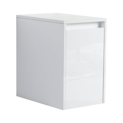 36' Bathroom Vanity With Resin Sink , 2 - Soft Close Doors and 1 - Side Cabinet, Float Mounting Design, Glossy White, Plywood(KD - Packing) - 1st Choice Furniture Direct