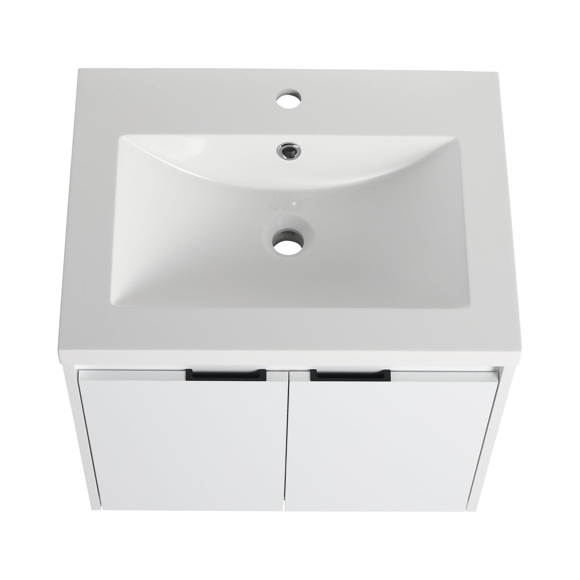 36' Bathroom Vanity With Resin Sink , 2 - Soft Close Doors and 1 - Side Cabinet, Float Mounting Design, Glossy White, Plywood(KD - Packing) - 1st Choice Furniture Direct