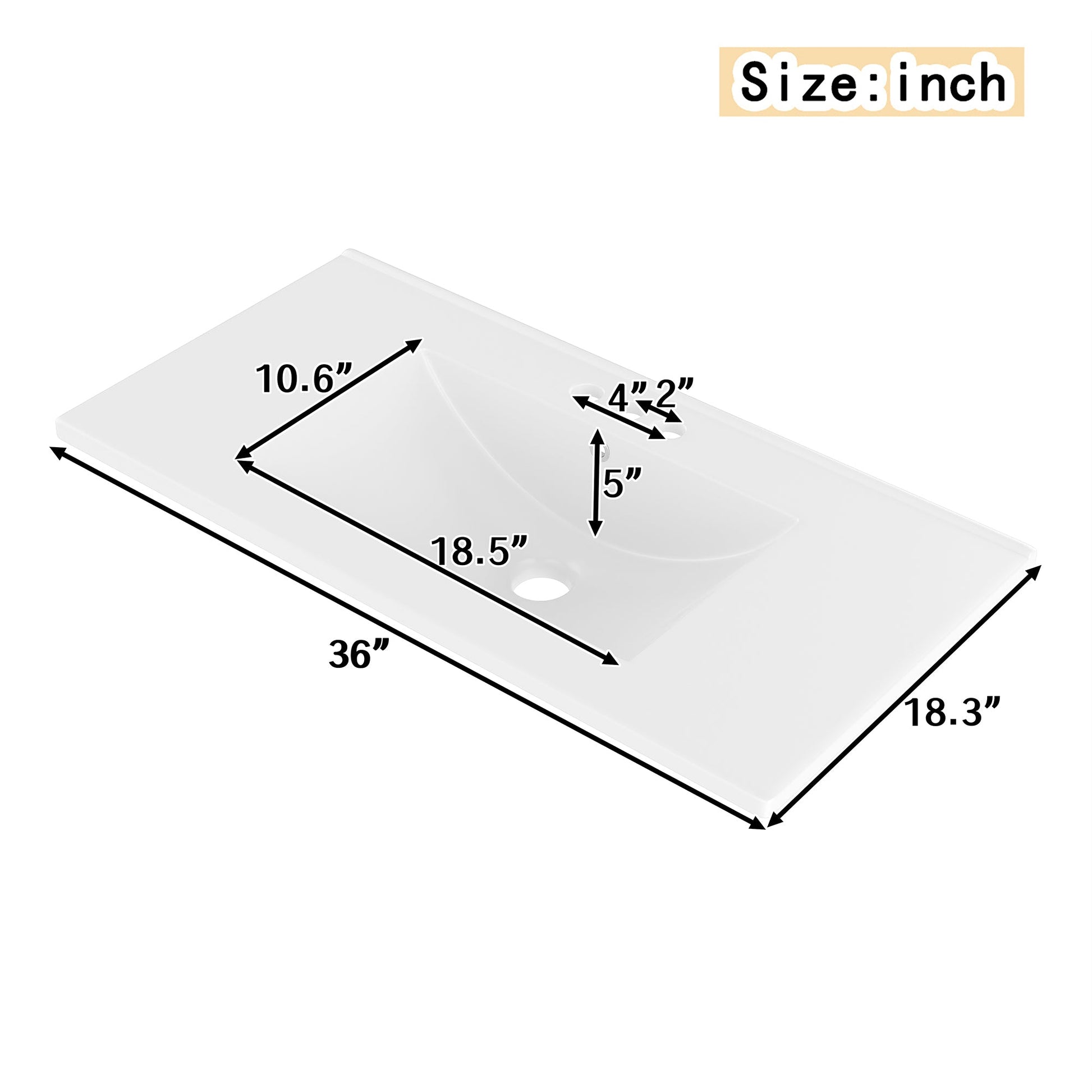 36' Bathroom Vanity with Sink, Free Standing Single Vanity Set with 4 Drawers and Side Storage Rack, Wood Cabinet with Ceramic Basin for Bathroom, Gray - 1st Choice Furniture Direct