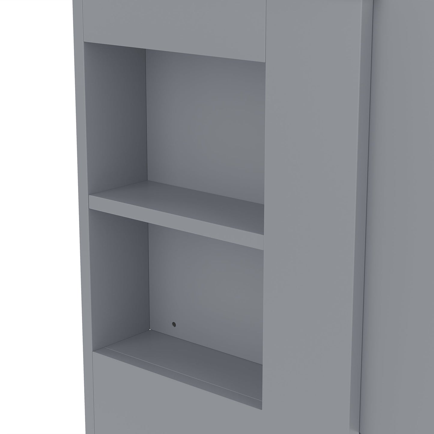 36' Bathroom Vanity with Sink, Free Standing Single Vanity Set with 4 Drawers and Side Storage Rack, Wood Cabinet with Ceramic Basin for Bathroom, Gray - 1st Choice Furniture Direct