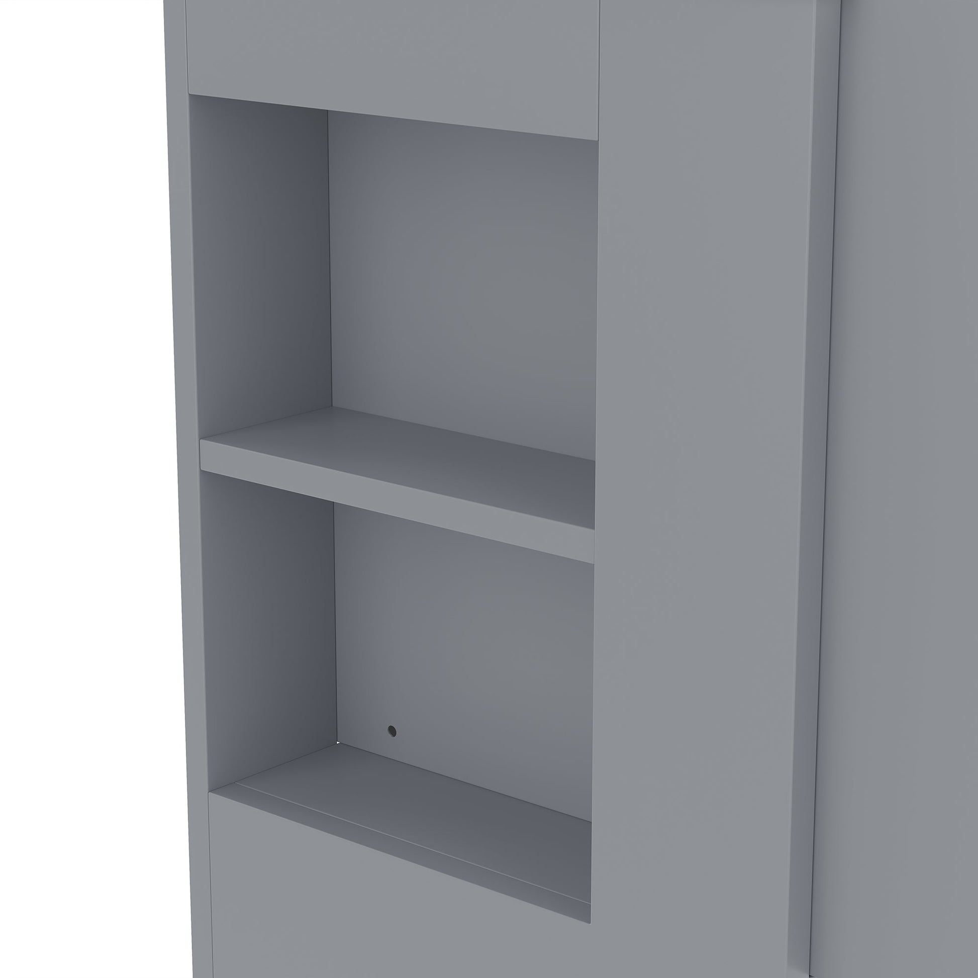 36' Bathroom Vanity with Sink, Free Standing Single Vanity Set with 4 Drawers and Side Storage Rack, Wood Cabinet with Ceramic Basin for Bathroom, Gray - 1st Choice Furniture Direct