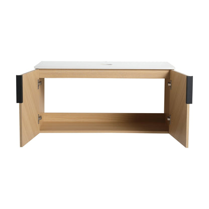 36' Bathroom Vanity With Top Artificial Stone Slab, 2 - Soft Close Door, Wall - Mounted Mounting Design, KD - Packing (Vanity Only, Without Sink) - 1st Choice Furniture Direct