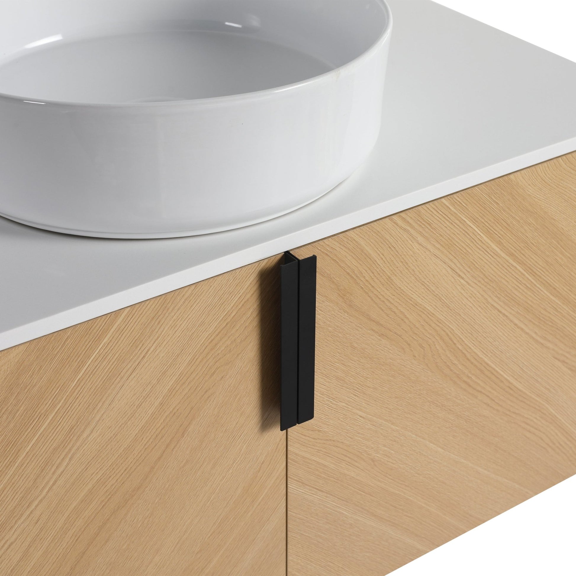 36' Bathroom Vanity With Top Ceramic Art Sink and Artificial Stone Slab, 2 - Soft Close Door, Wall - Mounted Mounting Design, Plywood (KD - Packing) - 1st Choice Furniture Direct