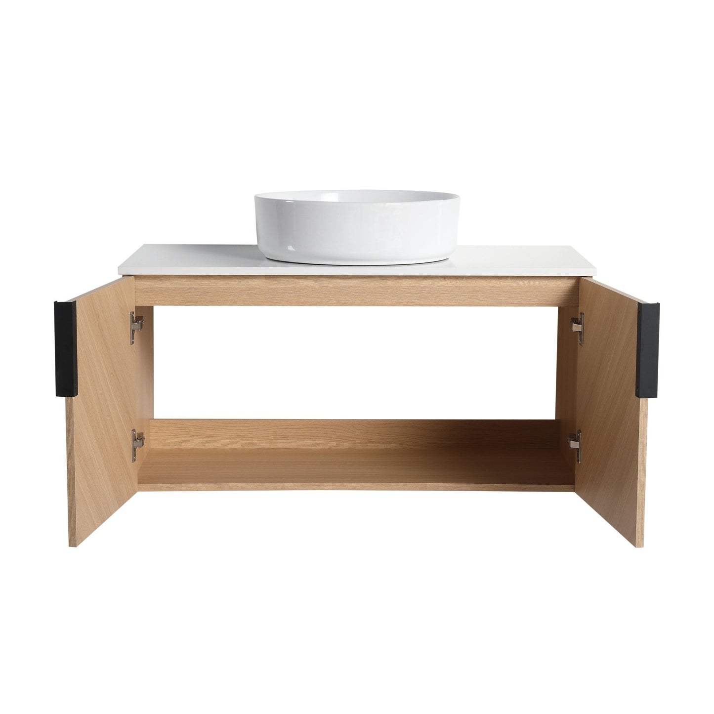 36' Bathroom Vanity With Top Ceramic Art Sink and Artificial Stone Slab, 2 - Soft Close Door, Wall - Mounted Mounting Design, Plywood (KD - Packing) - 1st Choice Furniture Direct