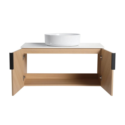 36' Bathroom Vanity With Top Ceramic Art Sink and Artificial Stone Slab, 2 - Soft Close Door, Wall - Mounted Mounting Design, Plywood (KD - Packing) - 1st Choice Furniture Direct
