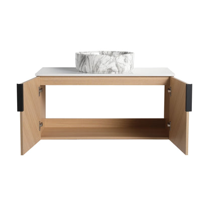 36' Bathroom Vanity With Top Ceramic Art Sink and Artificial Stone Slab, 2 - Soft Close Door, Wall - Mounted Mounting Design, Plywood (KD - Packing) - 1st Choice Furniture Direct