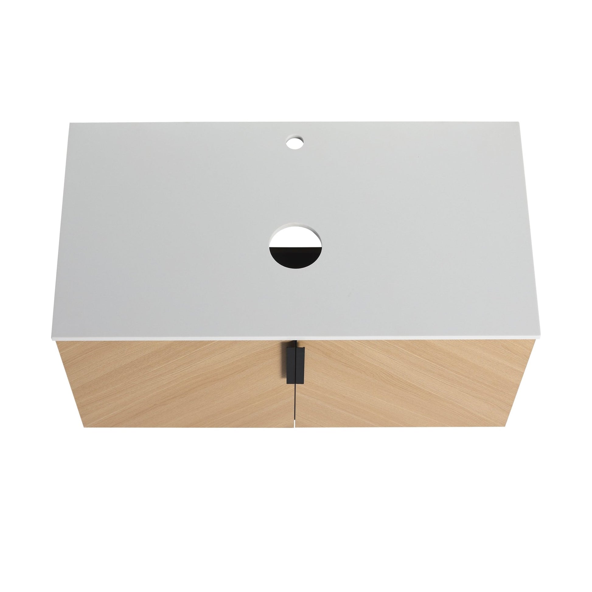 36' Bathroom Vanity With Top Ceramic Art Sink and Artificial Stone Slab, 2 - Soft Close Door, Wall - Mounted Mounting Design, Plywood (KD - Packing) - 1st Choice Furniture Direct
