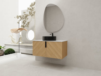 36' Bathroom Vanity With Top Ceramic Art Sink and Artificial Stone Slab, 2 - Soft Close Door, Wall - Mounted Mounting Design, Plywood (KD - Packing) - 1st Choice Furniture Direct