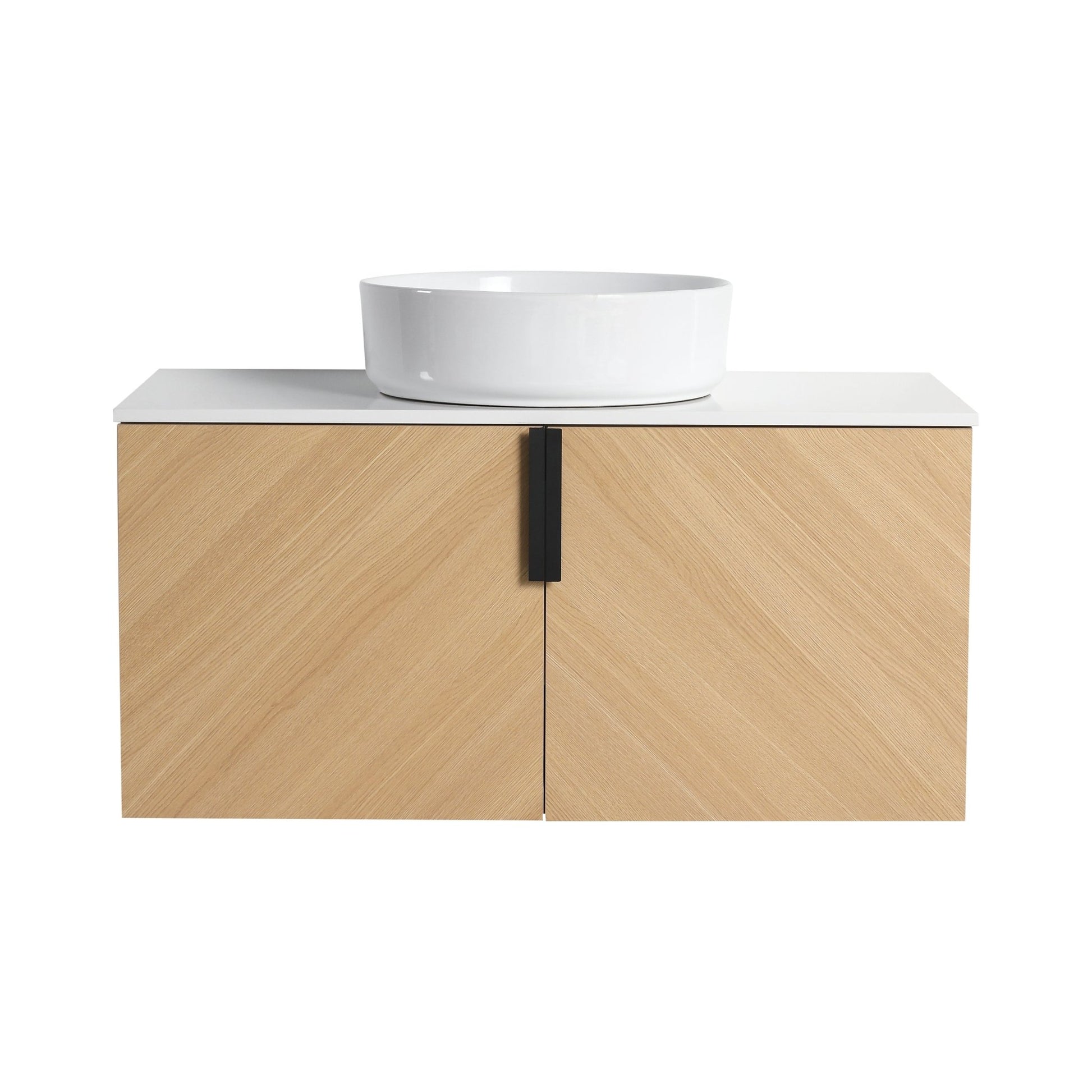 36' Bathroom Vanity With Top Ceramic Art Sink and Artificial Stone Slab, 2 - Soft Close Door, Wall - Mounted Mounting Design, Plywood (KD - Packing) - 1st Choice Furniture Direct
