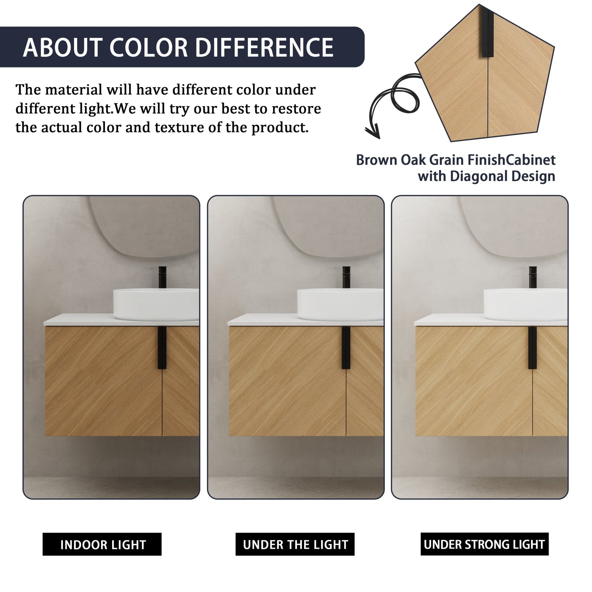 36' Bathroom Vanity With Top Ceramic Art Sink and Artificial Stone Slab, 2 - Soft Close Door, Wall - Mounted Mounting Design, Plywood (KD - Packing) - 1st Choice Furniture Direct