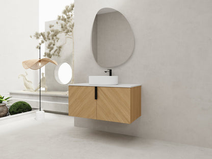 36' Bathroom Vanity With Top Ceramic Art Sink and Artificial Stone Slab, 2 - Soft Close Door, Wall - Mounted Mounting Design, Plywood (KD - Packing) - 1st Choice Furniture Direct