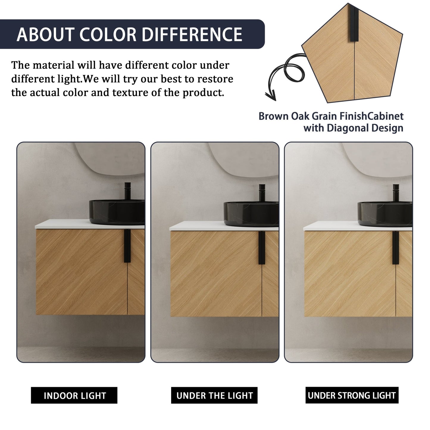 36' Bathroom Vanity With Top Ceramic Art Sink and Artificial Stone Slab, 2 - Soft Close Door, Wall - Mounted Mounting Design, Plywood (KD - Packing) - 1st Choice Furniture Direct